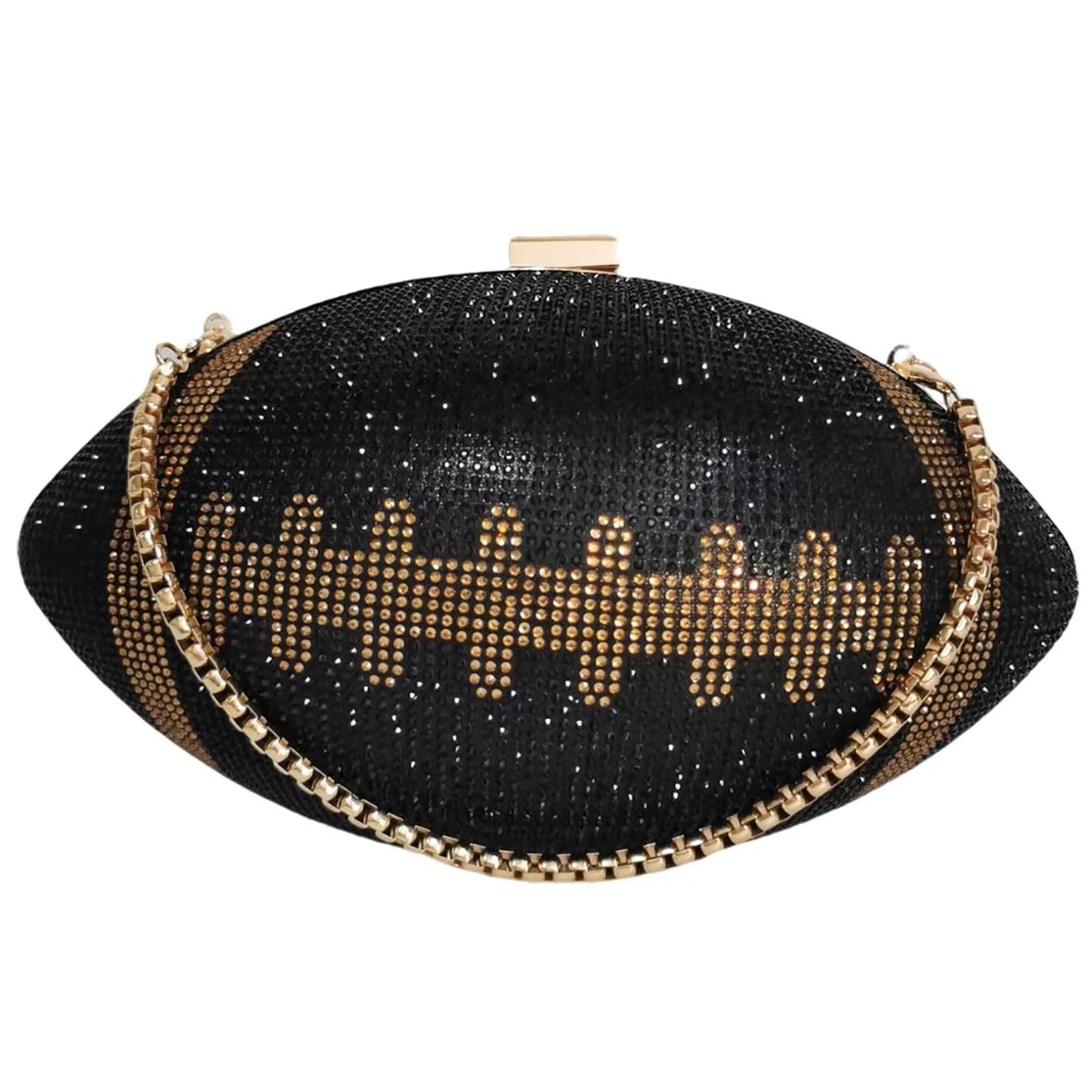 Women Football Shaped Crossbody Shoulder Bag Rugby Clutch Handbag Unique Novelty Football Purse