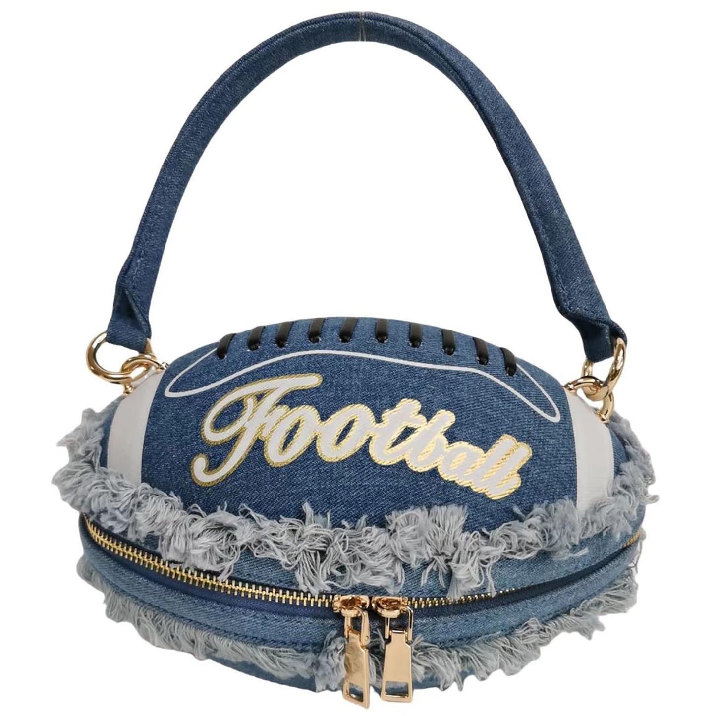 Women Football Shaped Crossbody Shoulder Bag Rugby Clutch Handbag Unique Novelty Football Purse