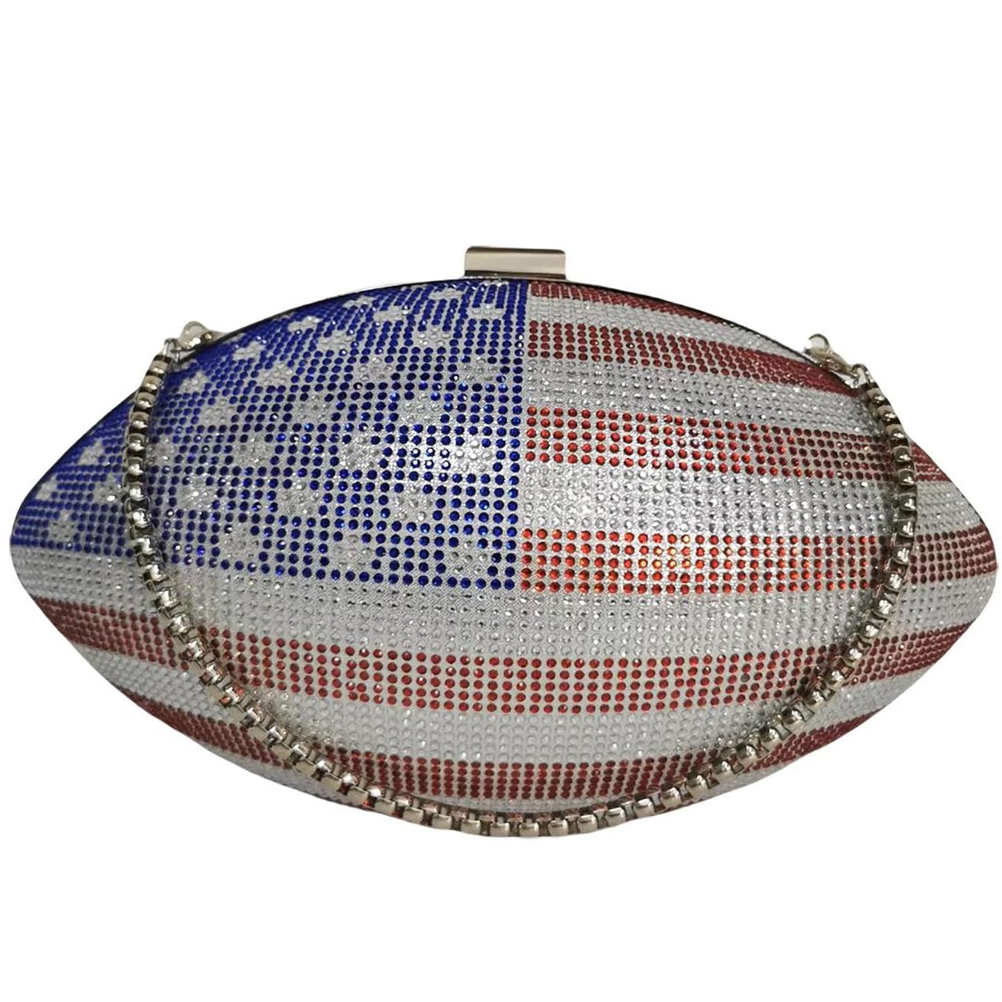 Women Football Shaped Crossbody Shoulder Bag Rugby Clutch Handbag Unique Novelty Football Purse
