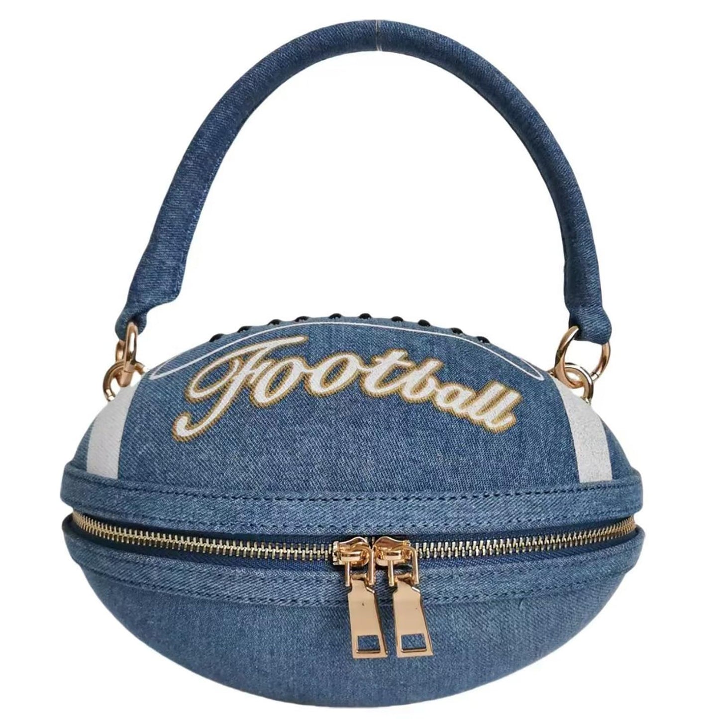 Women Football Shaped Crossbody Shoulder Bag Rugby Clutch Handbag Unique Novelty Football Purse