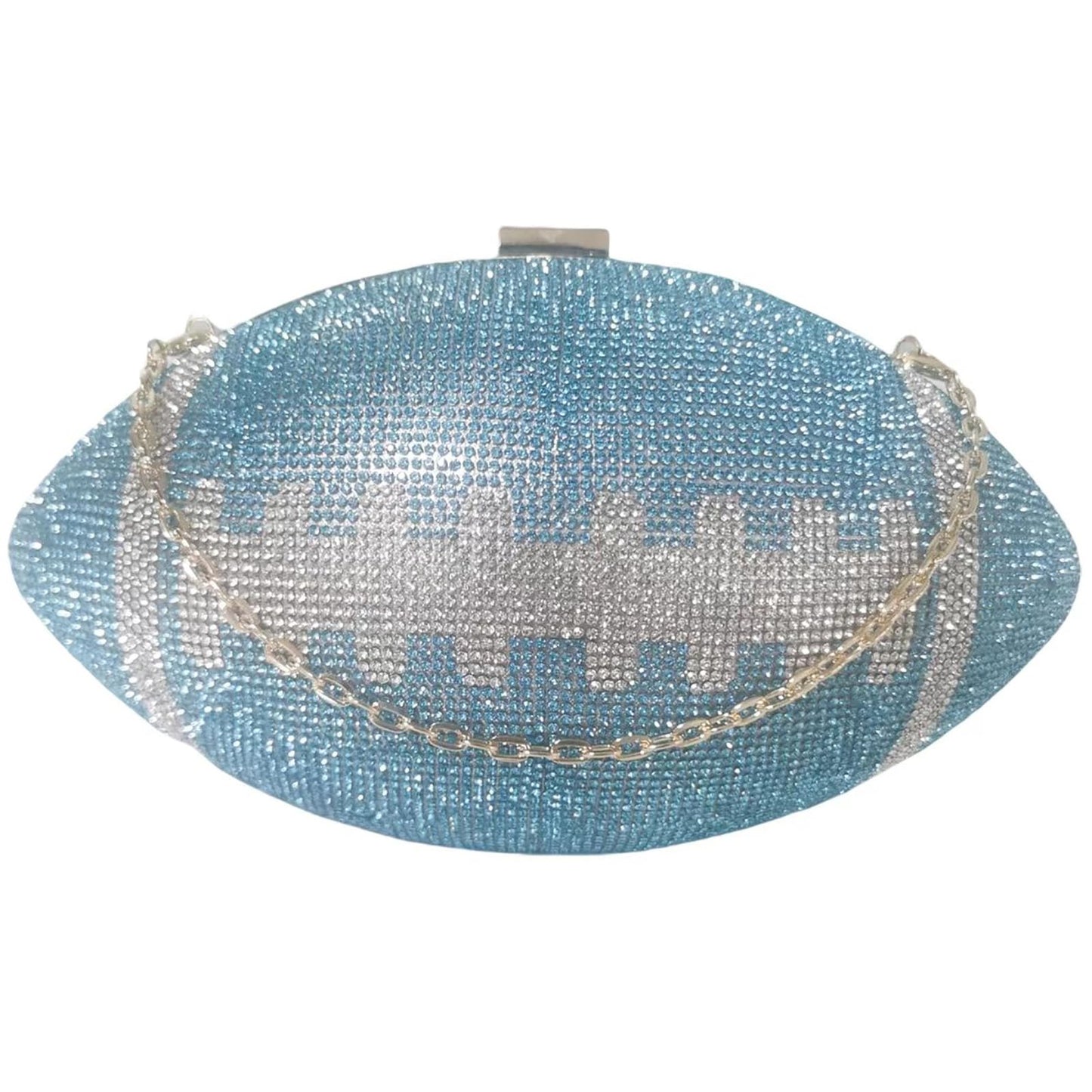 Women Football Shaped Crossbody Shoulder Bag Rugby Clutch Handbag Unique Novelty Football Purse
