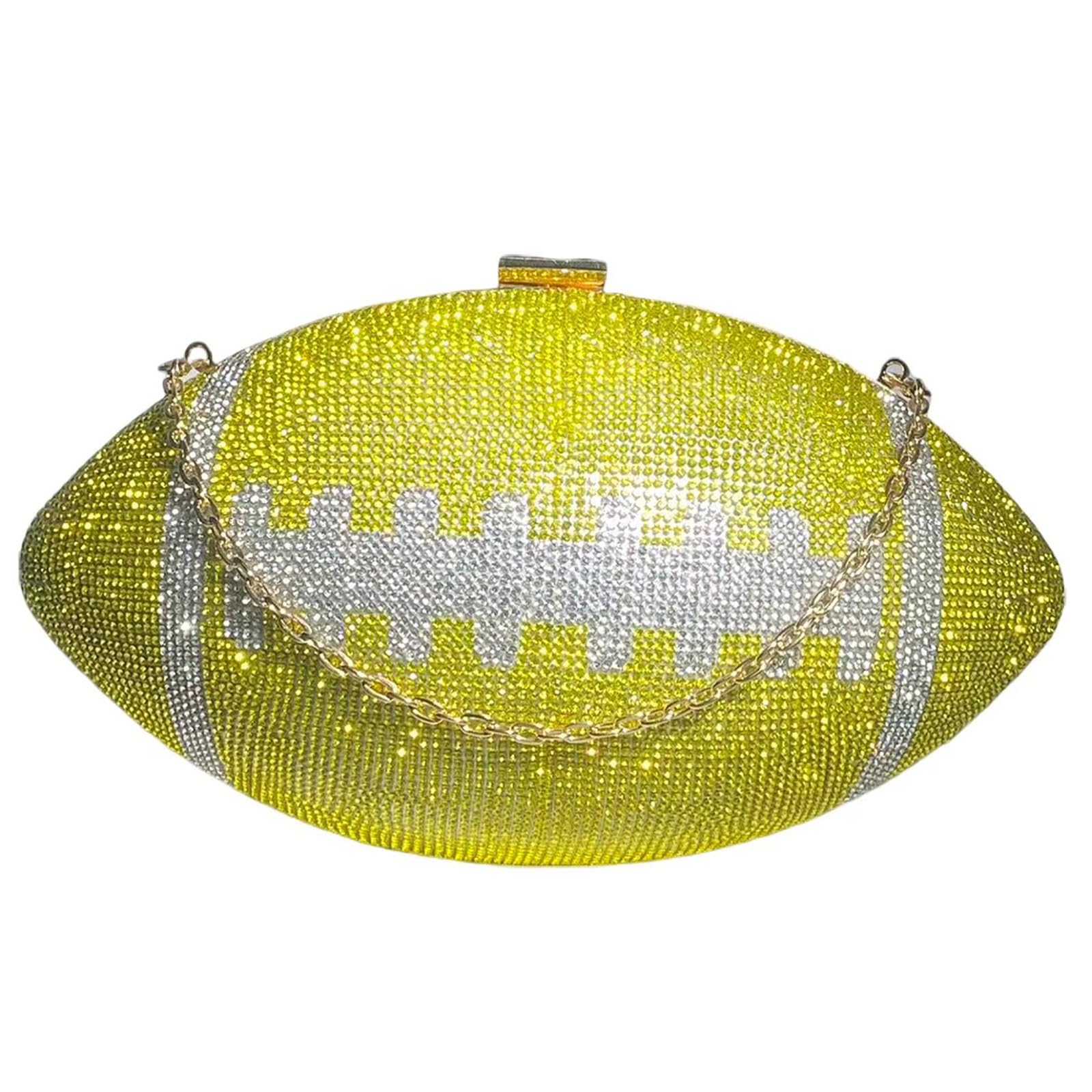 Women Football Shaped Crossbody Shoulder Bag Rugby Clutch Handbag Unique Novelty Football Purse